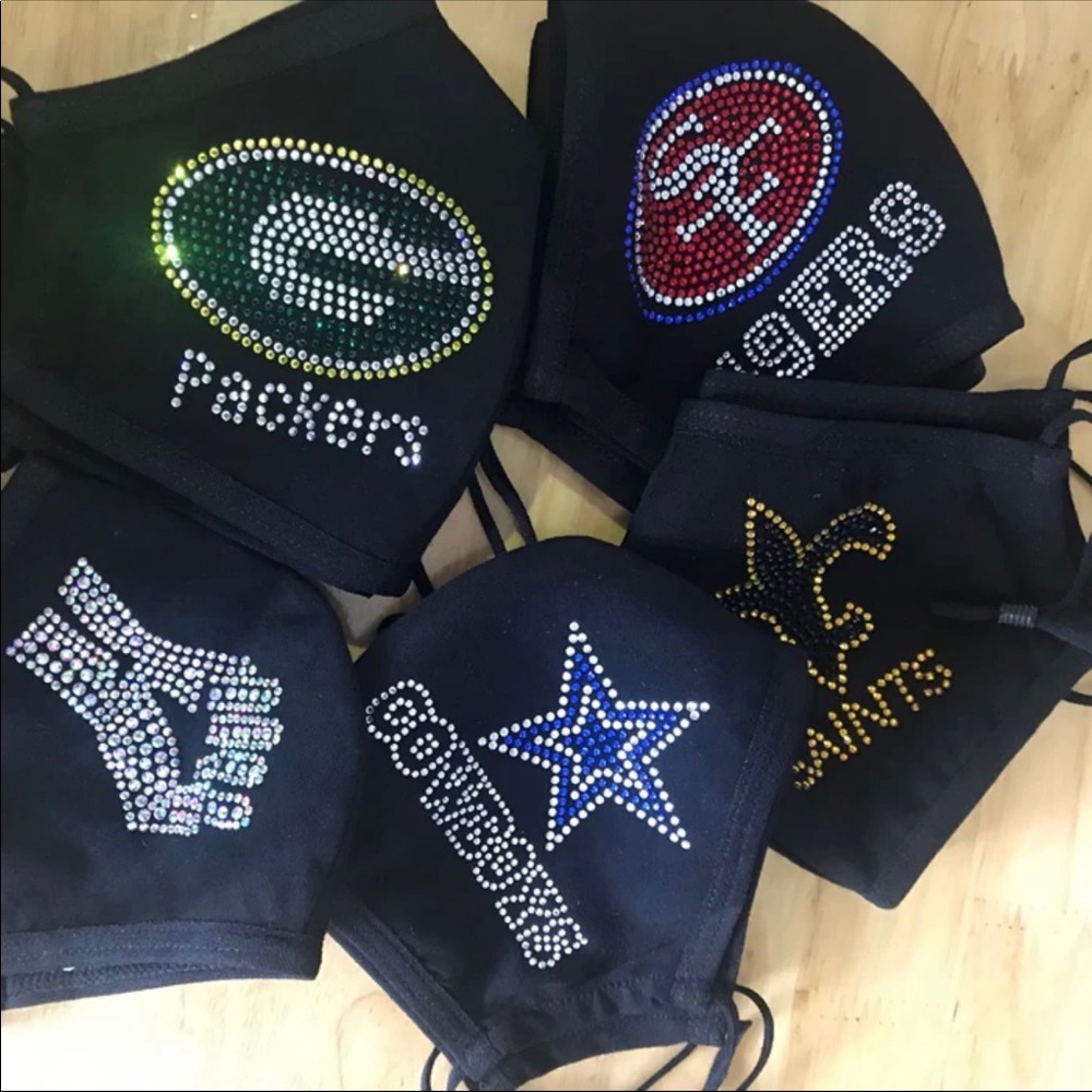NFL rhinestone masks